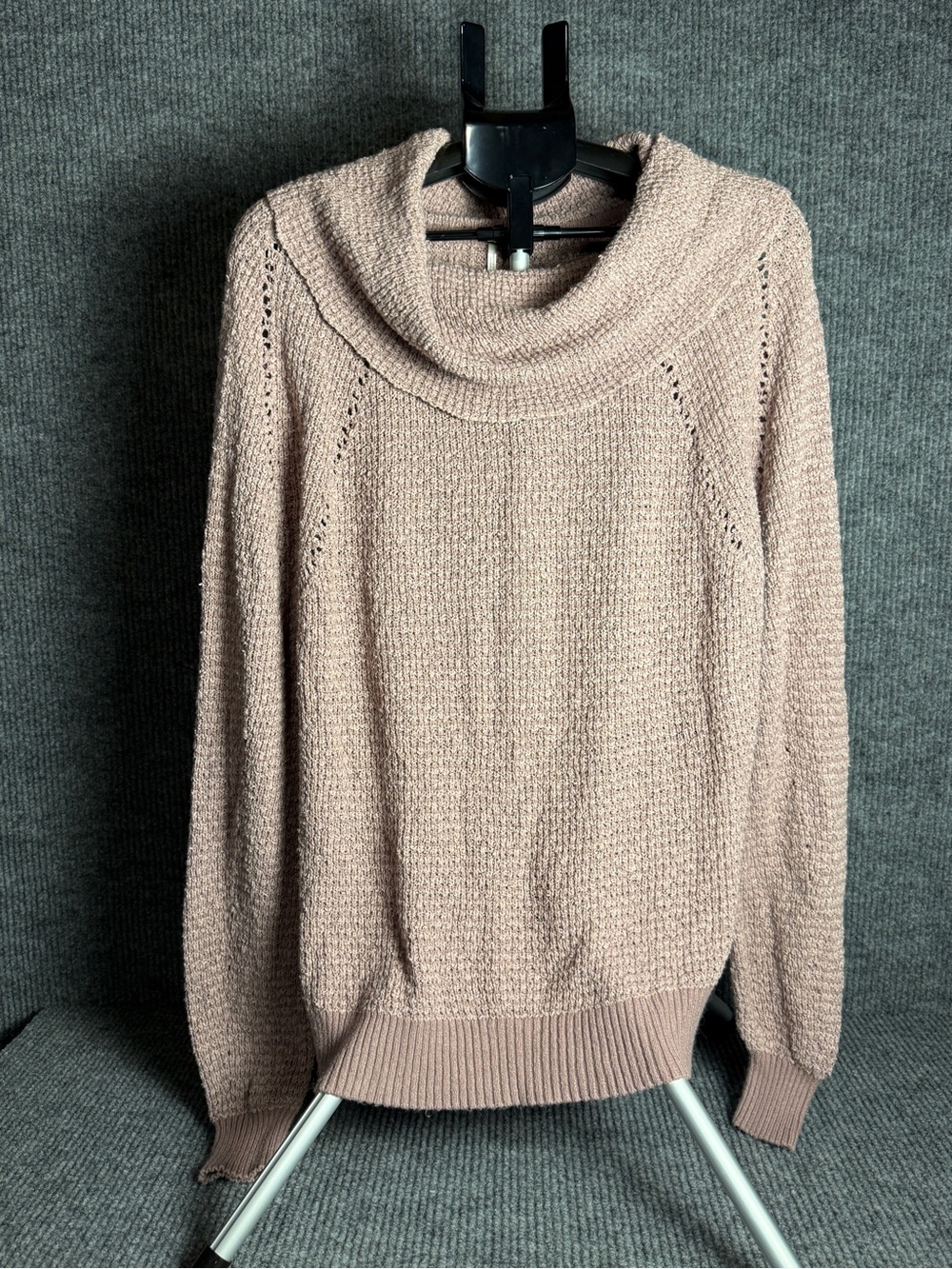 Free People By Your Side Cowl Neck Sweater Mauve Pink Size Medium